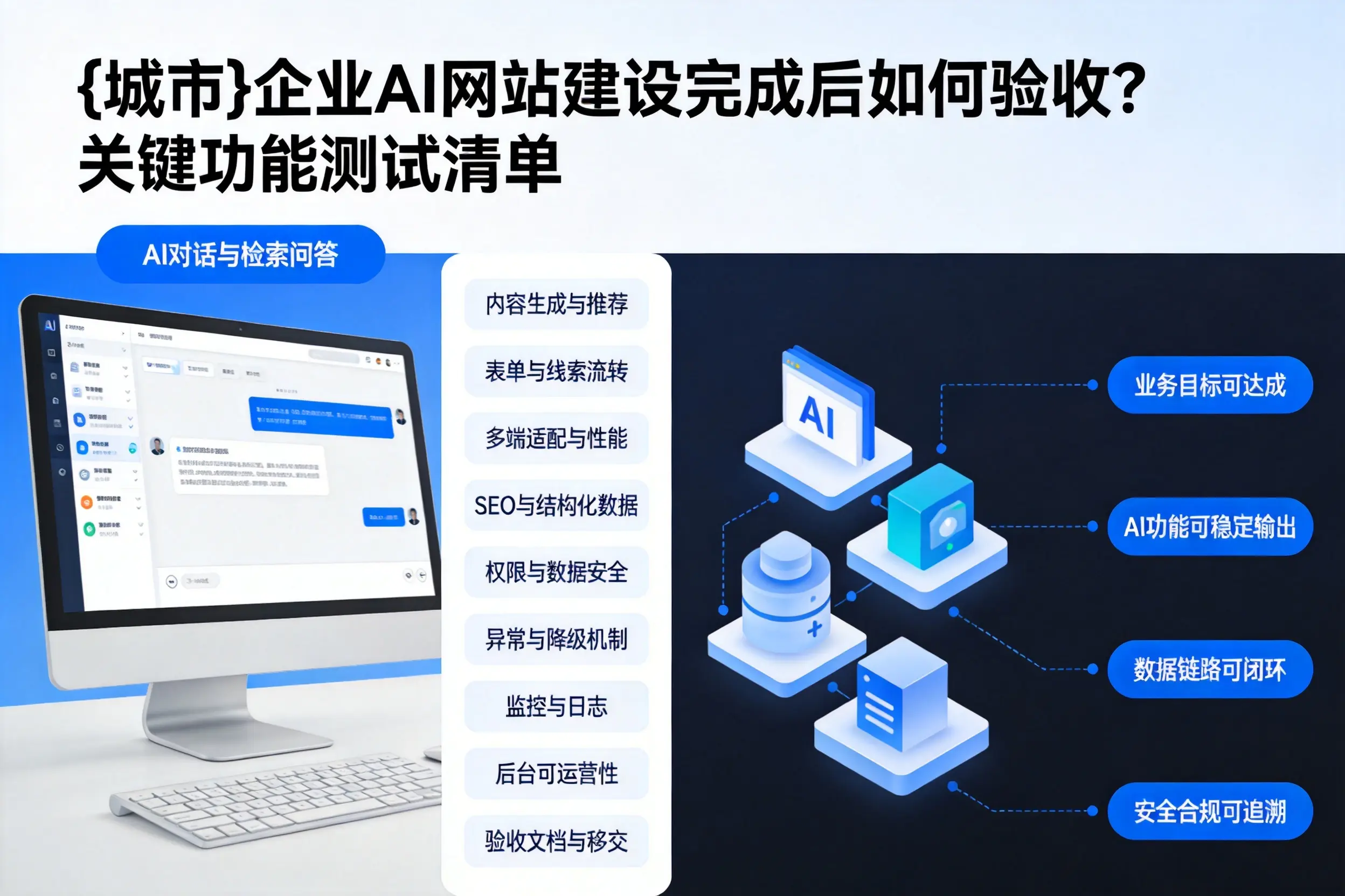 石嘴山企业AI网站建设完成后如何验收？关键功能测试清单