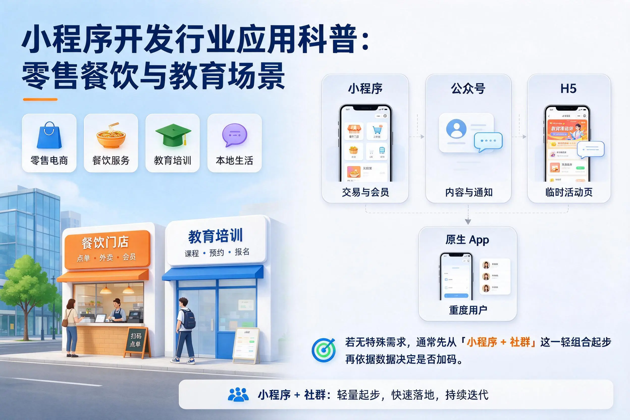 石嘴山小程序开发行业应用科普:零售餐饮与教育场景