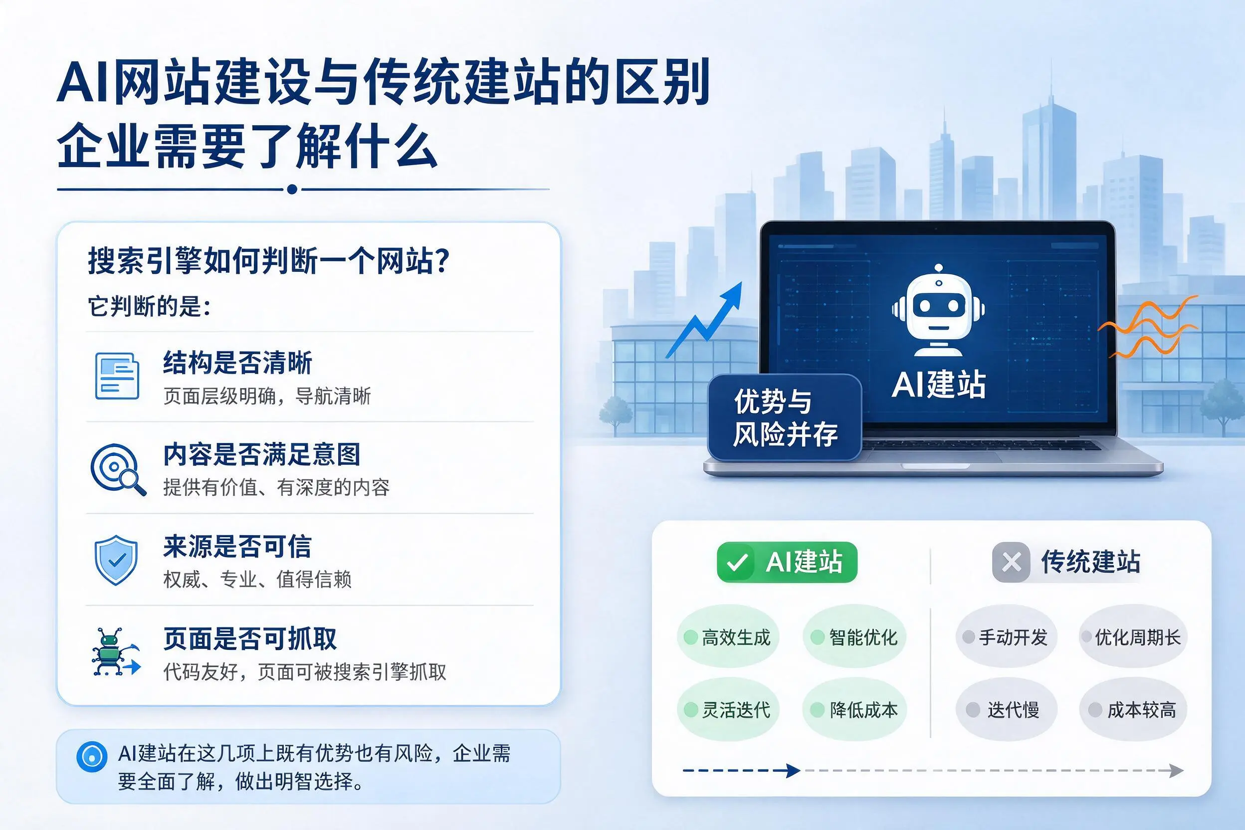 AI网站建设与传统建站的区别，石嘴山企业需要了解什么