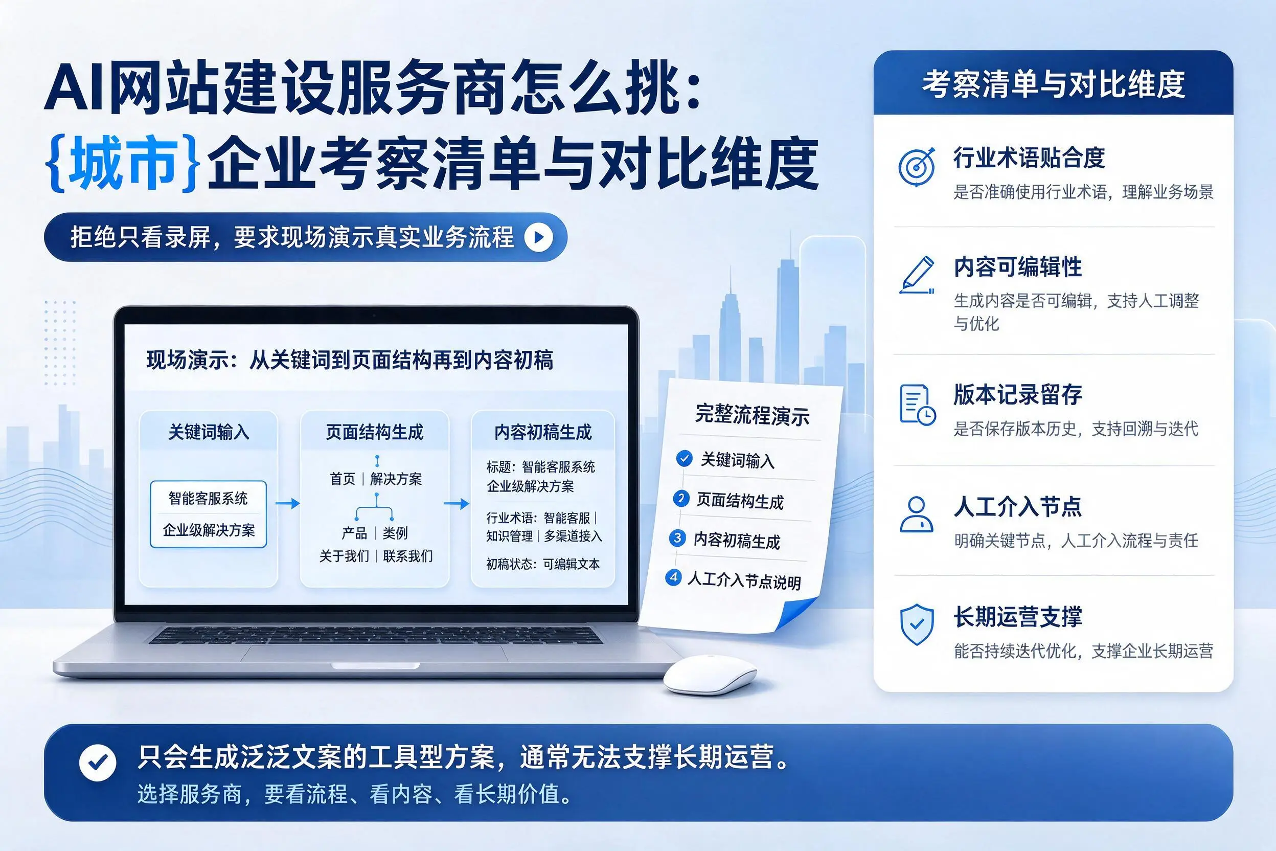 AI网站建设服务商怎么挑：石嘴山企业考察清单与对比维度