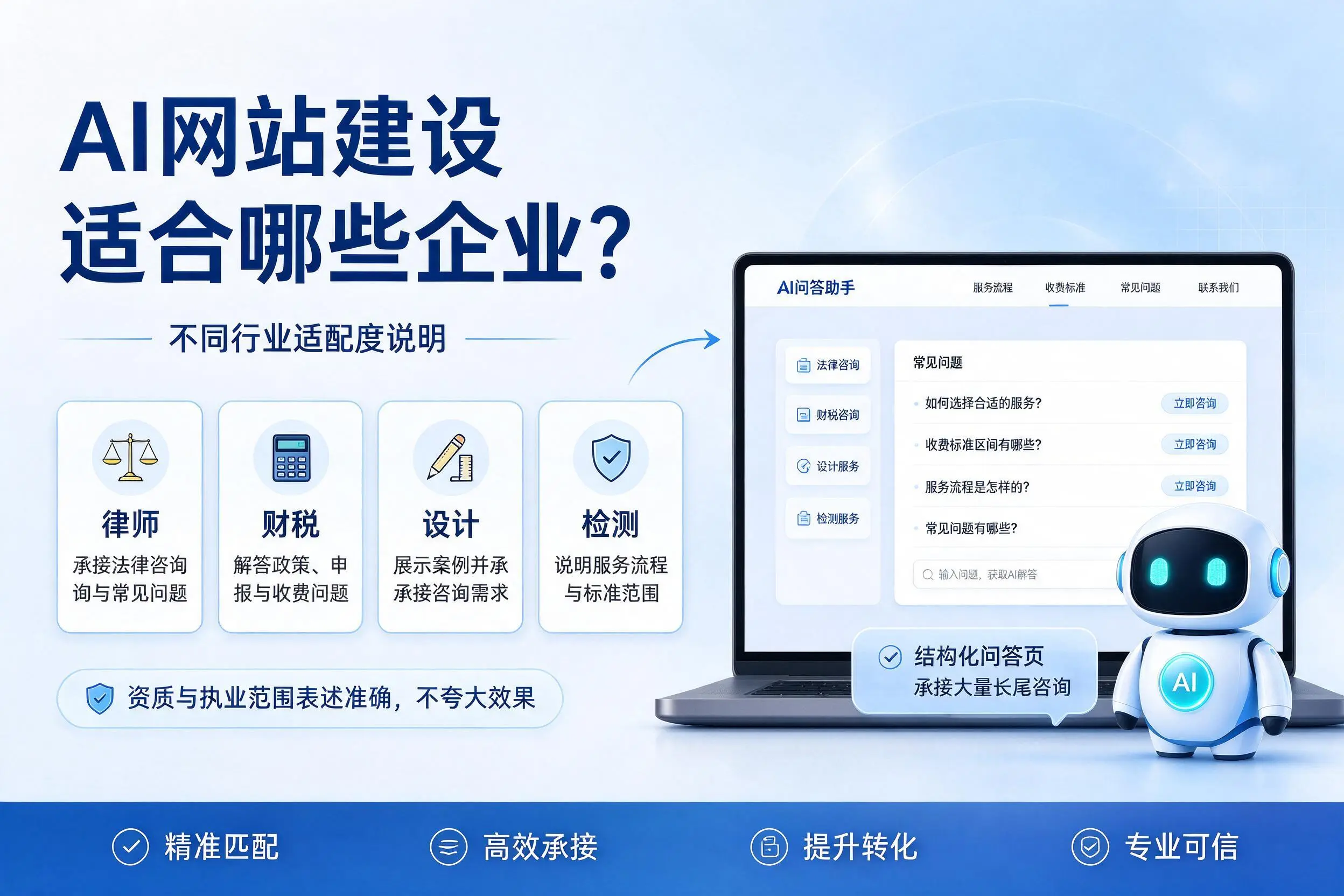 AI网站建设适合哪些企业?石嘴山不同行业适配度说明